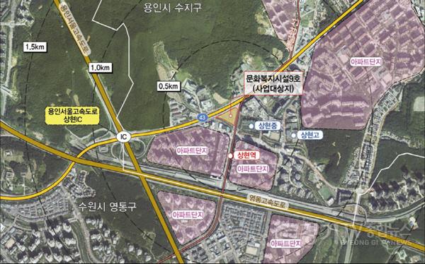 [크기변환]사본 -2-1. 수지구 상현동 광교택지지구 내 다목적 스포츠센터 건립 예정지 위치도.jpg