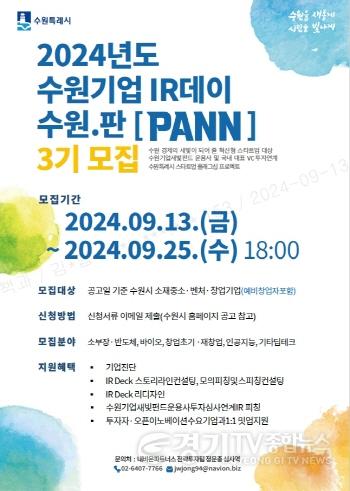 [크기변환]3. 수원시, ‘제3회 수원기업 IR데이 수원.판(PANN)’ 참가 기업 모집.jpg