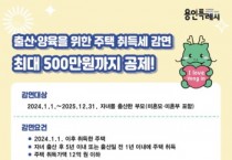 [경기티비종합뉴스] 용인특례시 기흥구 “출산가정은 주택 취득세 최대 500만원 감면됩니다”