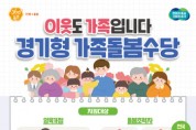 [경기티비종합뉴스] 경기도, 전국 최초 ‘경기형 가족돌봄수당’ 지원. 6월3일부터 접수