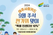 [경기티비종합뉴스] 여주시, ‘9월 추석 한가위’ 여주사랑카드 특별 인센티브 10% 지원